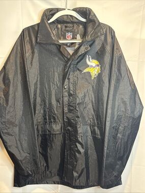 NFL Black Minnesota Vikings Windbreaker with Yellow & Purple Logo